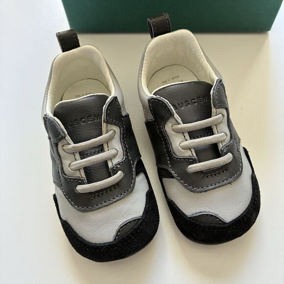 Buscemi Ventura Baby Grey Trio Sneakers US 6-12 Months Infant Leather Shoe - Picture 2 of 10